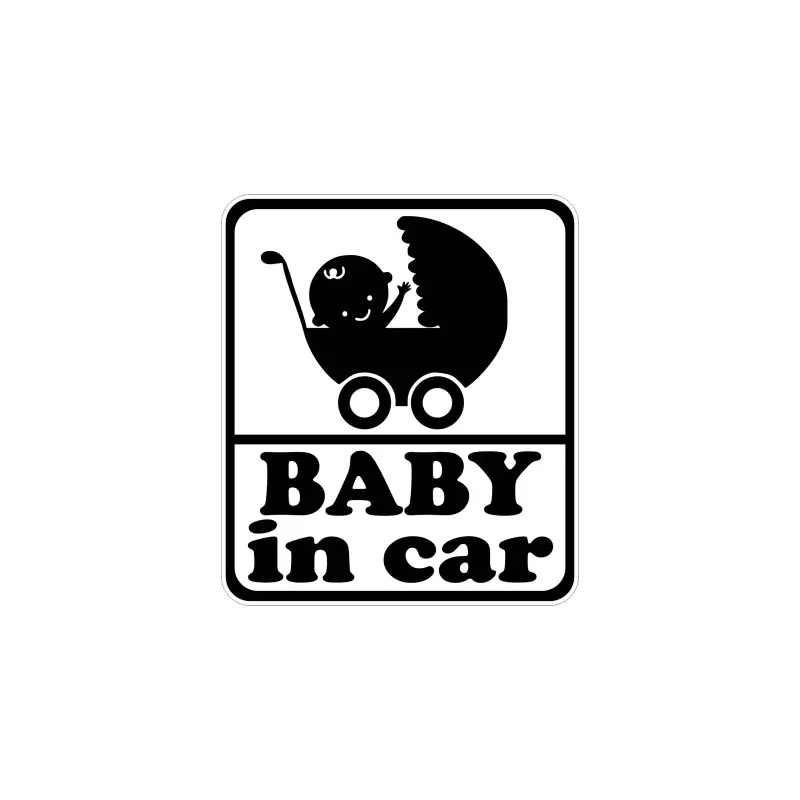 Baby in car, autocolant, dimensiune 100x80 mm, model 060